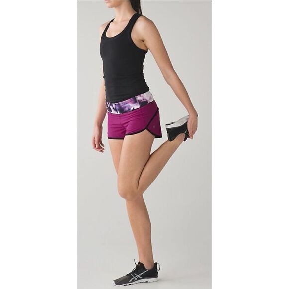 LULULEMON Run Speed 2.5" Short Raspberry Blooming Pixie Multi Size 4 - Picture 1 of 8